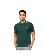 Greys & Blues Pima Polo T-Shirt - Green With White Tipping